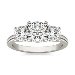 AGI Certified 2 CTW Classic Three-Stone Round Lab Grown Diamond Engagement Ring