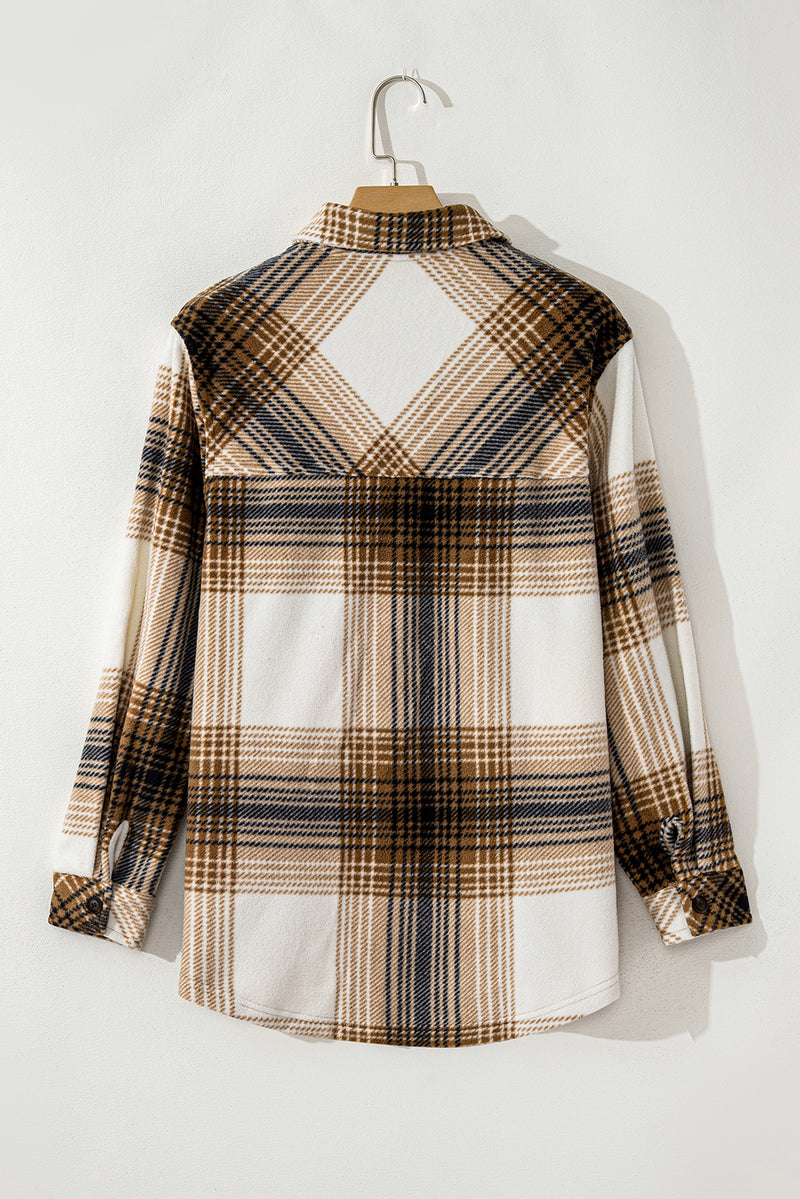 Plaid Button Up Long Sleeve Shacket