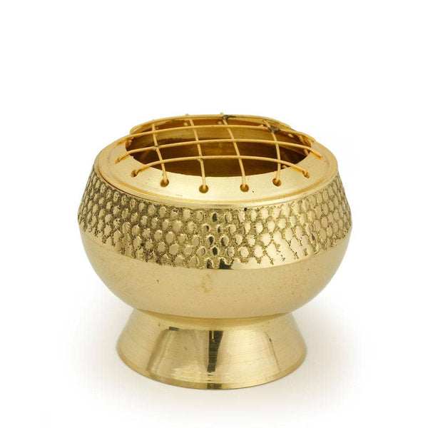 Embossed Brass Burner, Medium Base, Net Top