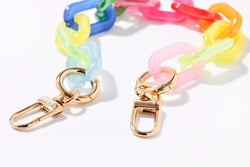 Set Candy Chain Gold Pastel Rainbow & Clear Case White MagSafe