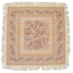 DaDa Bedding Wildflower Wonderland Floral Beige Tan Square Table Cloth (CM3100)