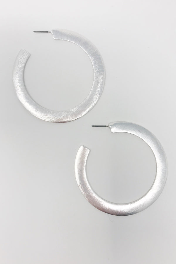 Alma Hoop Earrings, Silver