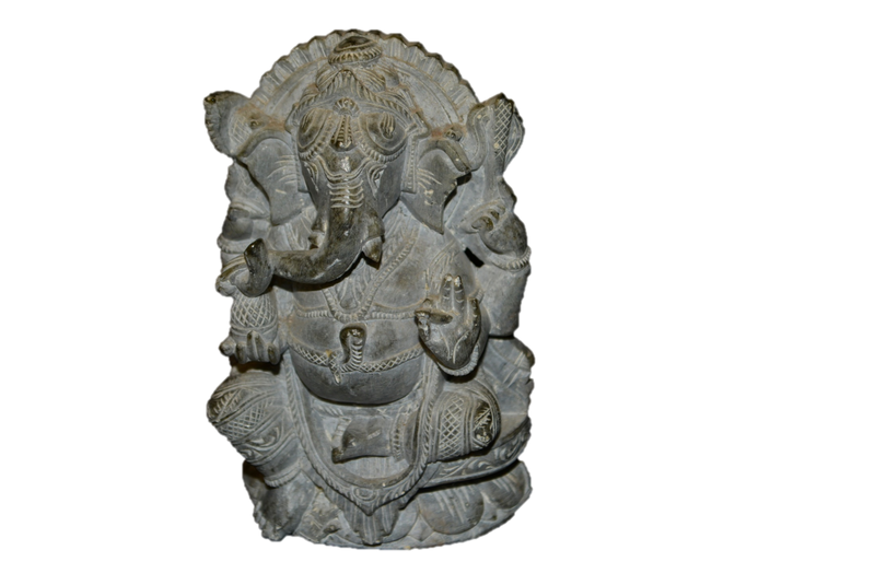 Handcrafted Sculpture in Soapstone Elephant Head God Ganesha