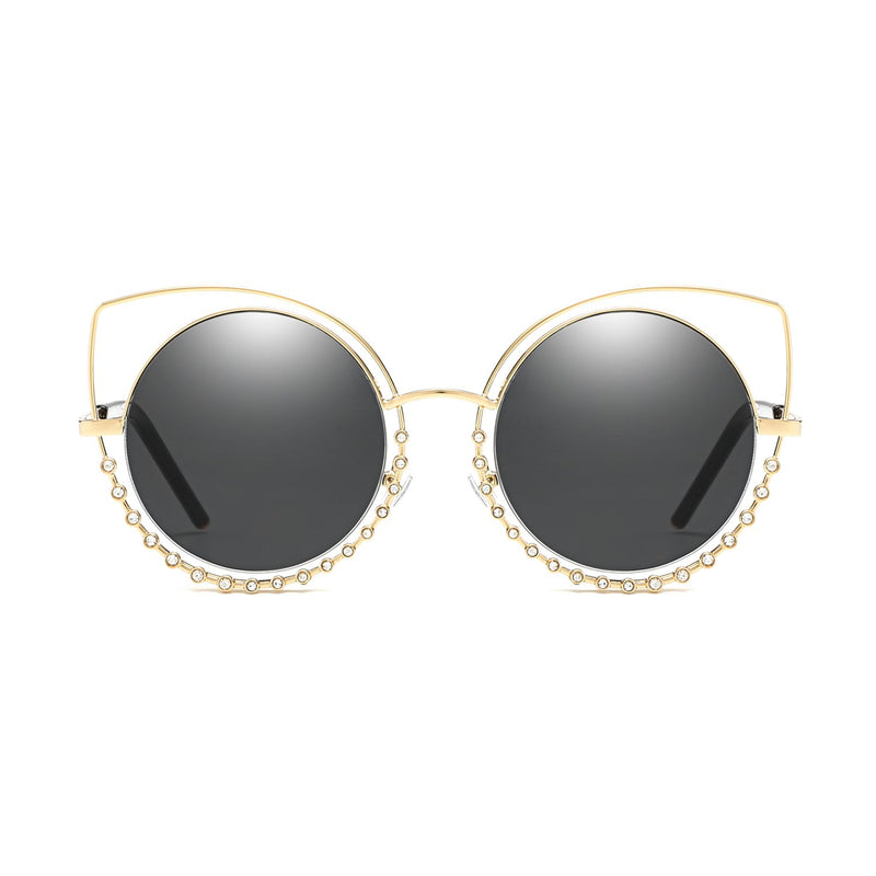 HOLLAND | A21 - Designer Pearl-Studded Cut-Out Cat Eye Princess Sunglasses