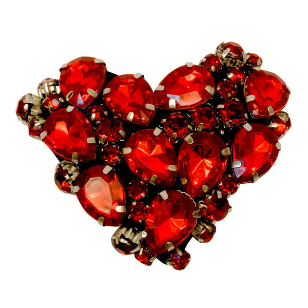 Crystal Heart - Womens Hair Pin/ Comb-Rhine Stone Embellished Accessory