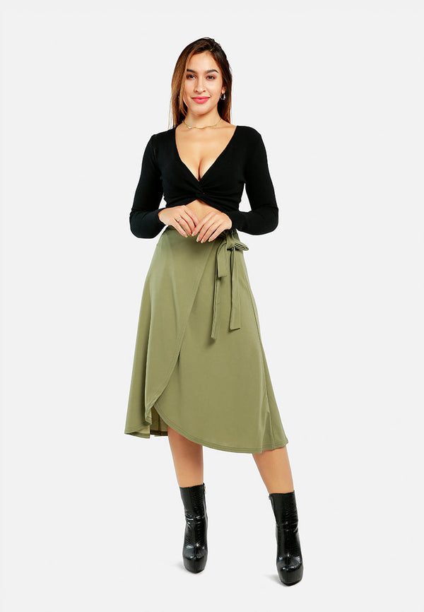 Wrap Style Long Maxi Skirt