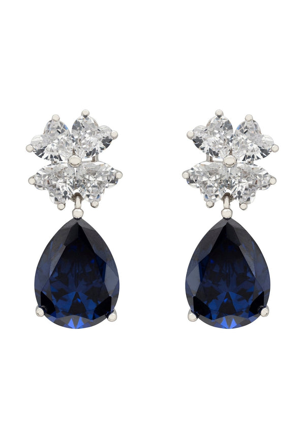 Victoria Teardrop Earrings Silver Tanzanite