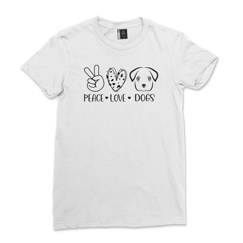 Peace Love Dogs Shirt Women Dogs Tie Dye tShirt for Dog Mom Mens Dog Lover Gift for Pet Owner Unisex Valentine Tee White