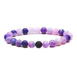 Neon Purple Lava Stone Bracelet