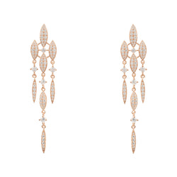 Valencia Statement Drop Earring White CZ Rose Gold