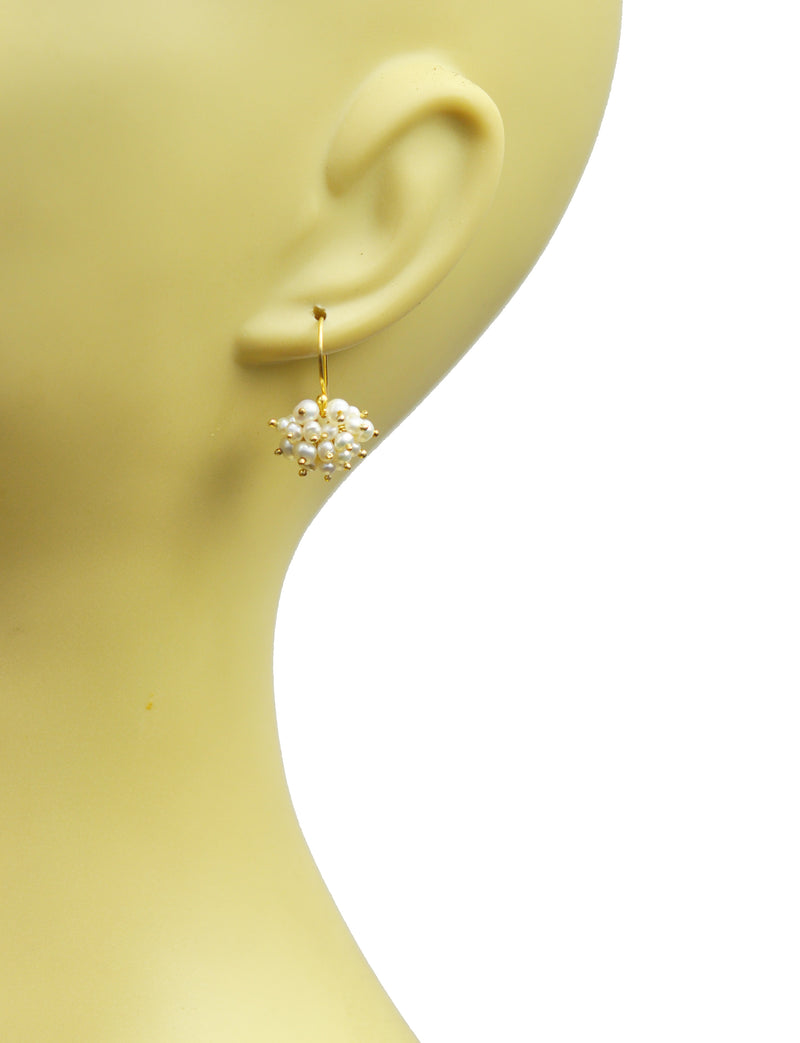 Pearl Cluster Vermeil Earrings