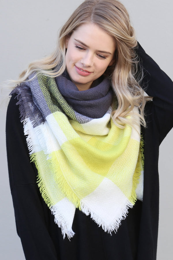 Colorblock Blanket Scarf - Style 5