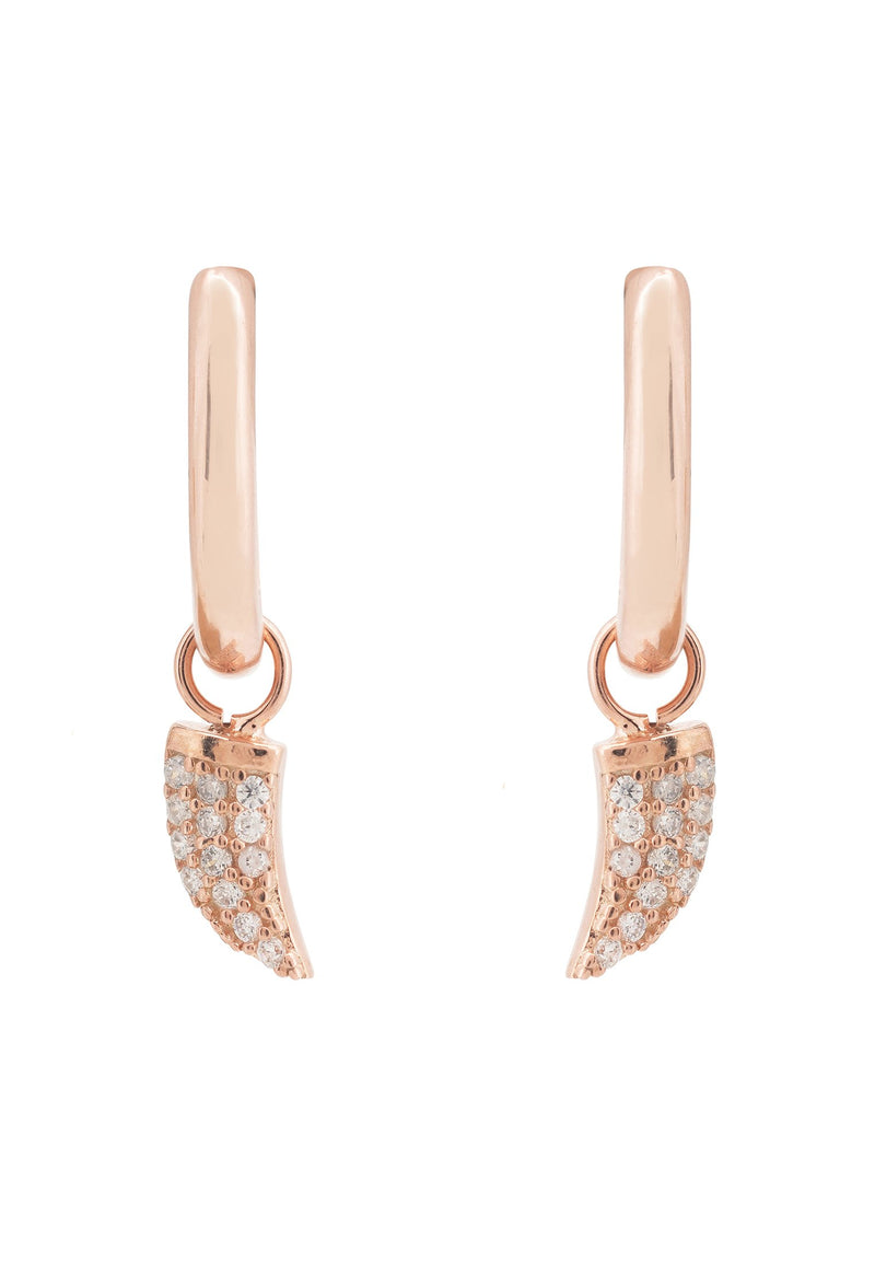 Tusk Huggie Hoop Earrings Rosegold