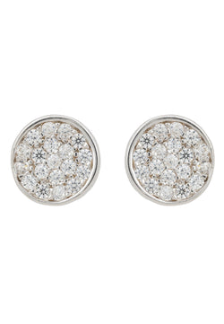 Sparkling Disc Mini Stud Earring Silver