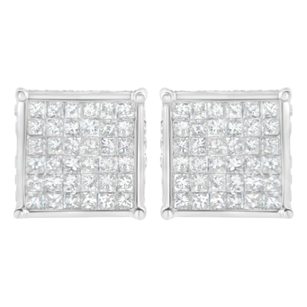 10K White Gold 2ct TDW Princess-Cut Composite Diamond Stud Earring (I-J ,I2-I3)