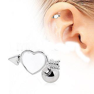 316L Surgical Steel Arrow Through Your Heart Cartilage Earring