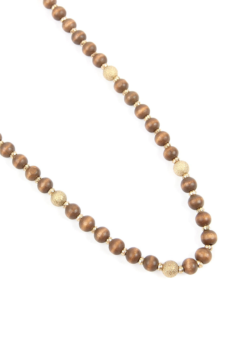 Hdn2880 - Wood Bead Necklace