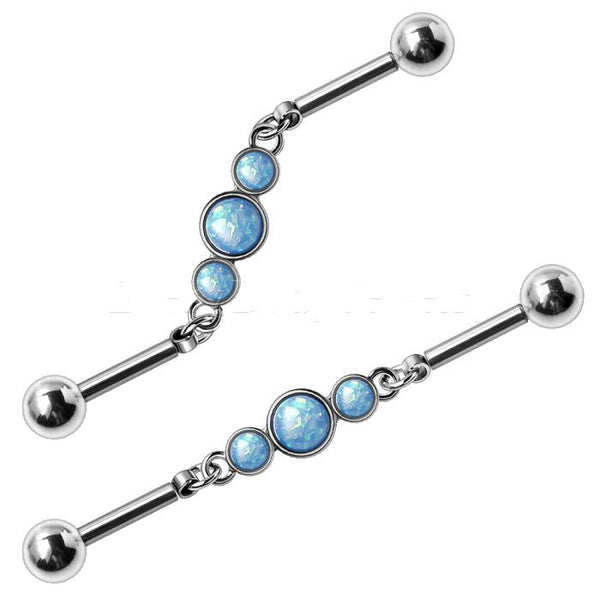 316L Stainless Steel Blue Bubble Chain Industrial Barbell
