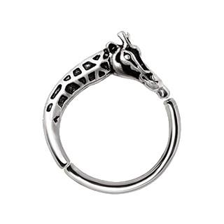 316L Stainless Steel Giraffe Silver Plated Seamless Ring / Cartilage Earring