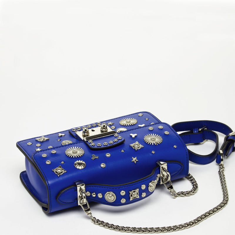 The Hollywood Studded Leather Crossbody Bag Cobalt Blue