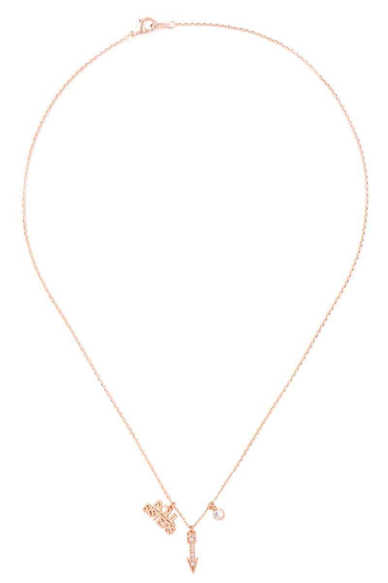 Hdnfn381 - Soul Sisters Arrow Cubic Zirconia Pendant Necklace