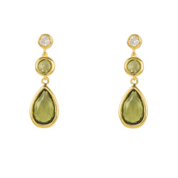 Tuscany Gemstone Drop Earring Gold Peridot