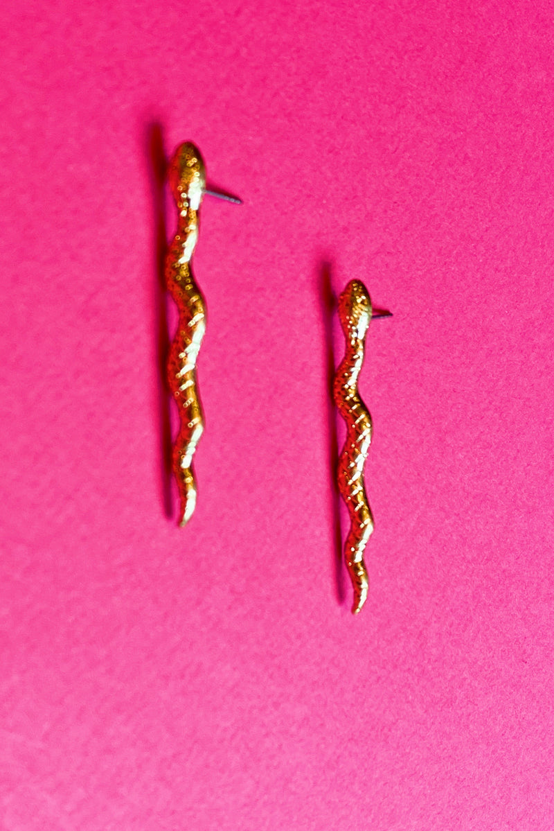 Single Snake Gold Earrings