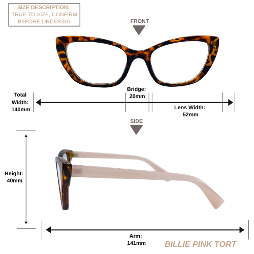 Billie | Pink Tortoise | Blue Light Blocking Glasses