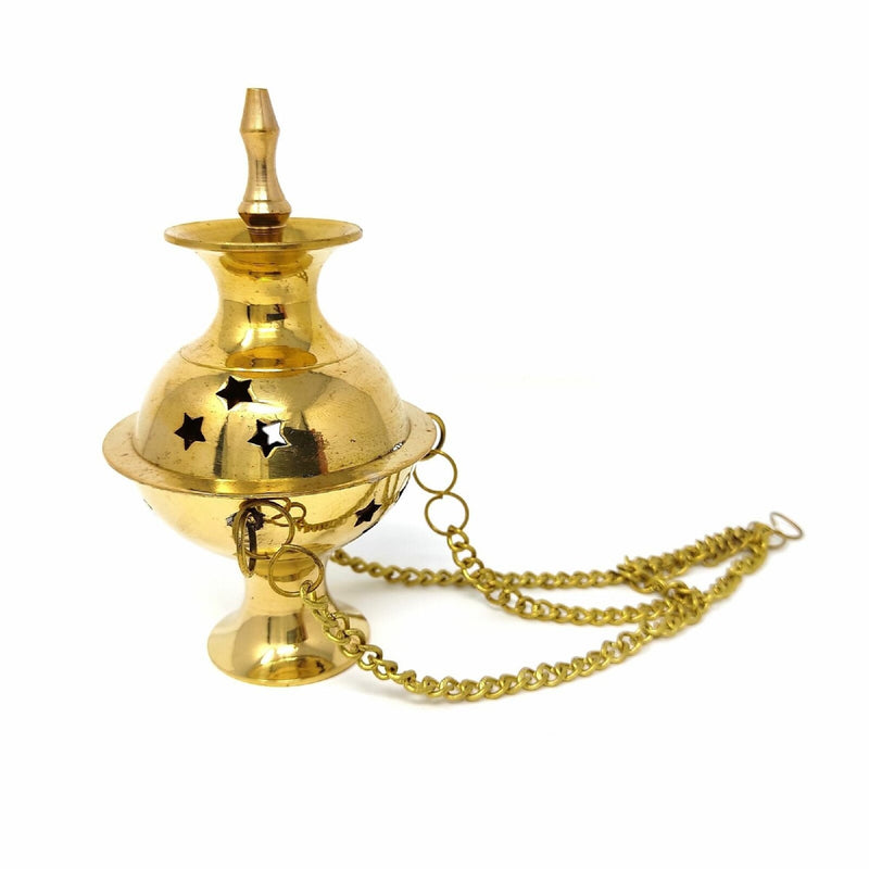 Hanging Brass Burner for Cone Incense and Resins-  4", 6" and 8"