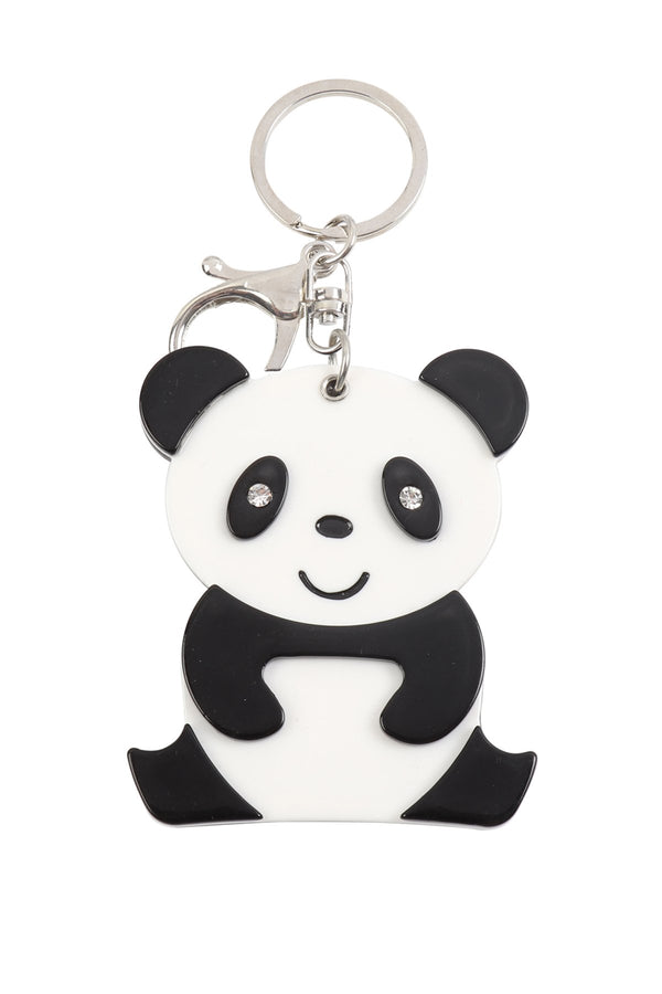 Kc417x038 - Cute Panda With Mirror Keychain