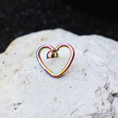 PVD Plated Love Struck Heart Cartilage Earring