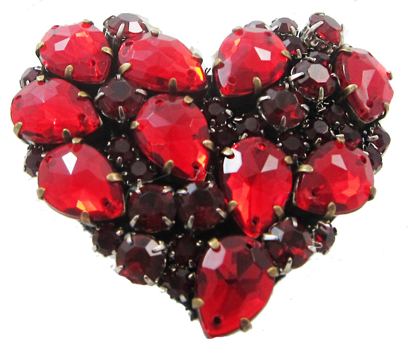 Heart-Magnet (Set of 2) Crystal Rhine Stone Embroidery Motifs