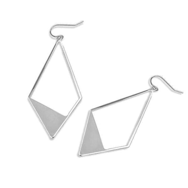 Charlee Silver Triangle Earrings