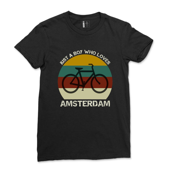 Women and Mens Amsterdam Art Just a Boy Who Loves Amsterdam T Shirt
