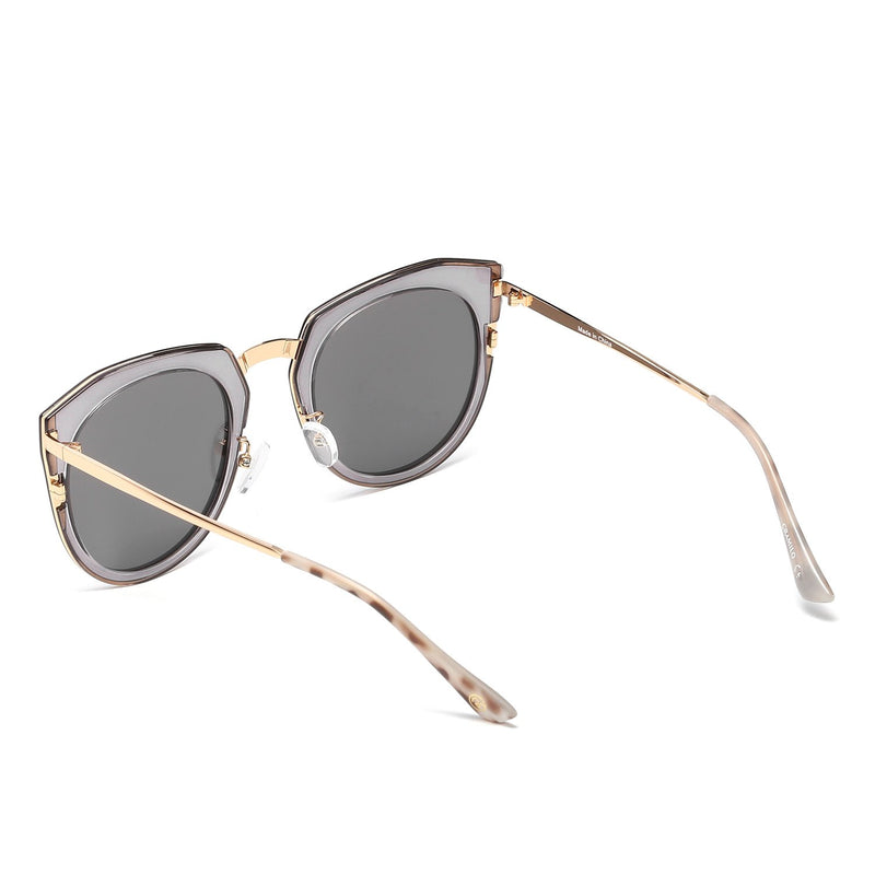 FERNDALE | CA12 - Mirrored Polarized Lens Oversize Cat Eye Sunglasses