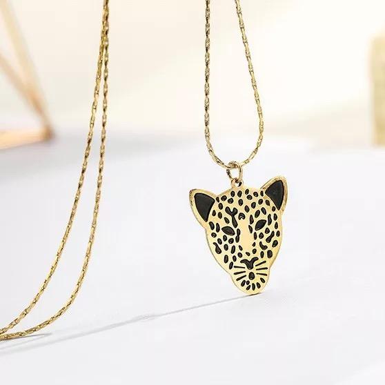 Golden Leopard Pendant Necklace