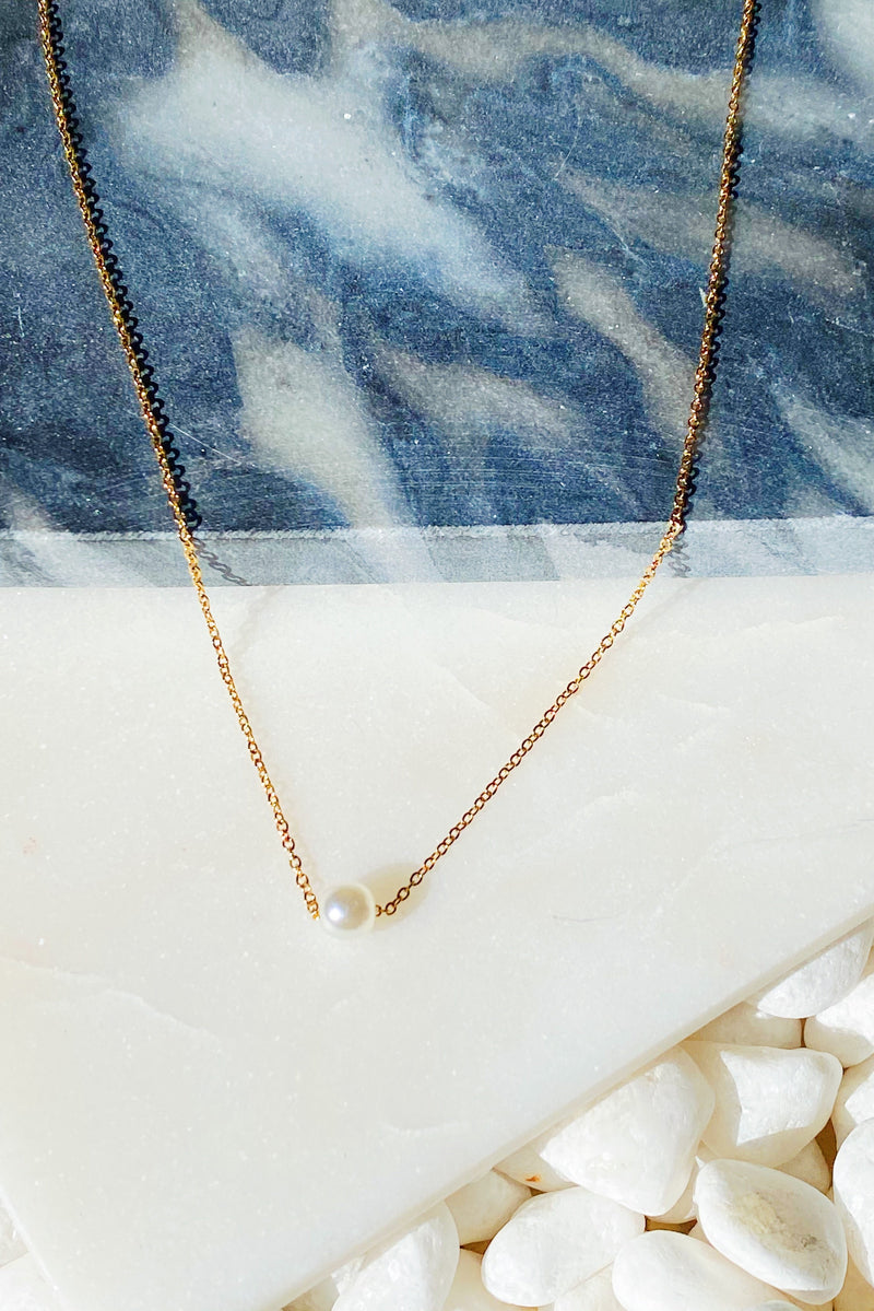 Dainty Single Pearl Necklace