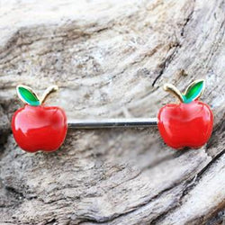 Gold Plated Red Apple Nipple Bar