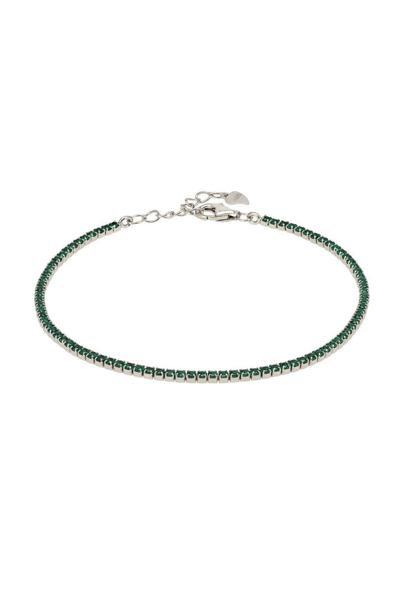 Tennis Bracelet Silver Emerald Green