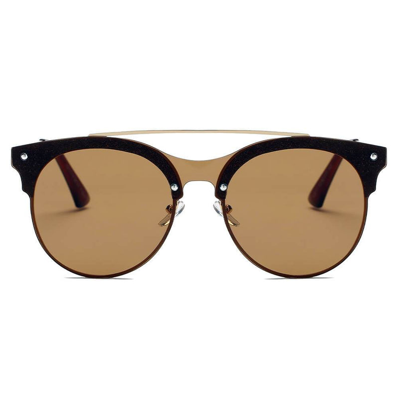 ENDICOTT | S3011 - Round Circle Brow-Bar Tinted Lens Sunglasses