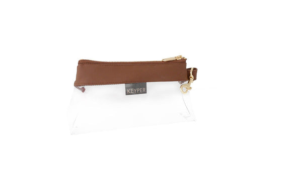 The Coco Brown Clear Bag by KEYPER With Vegan Leather Trim