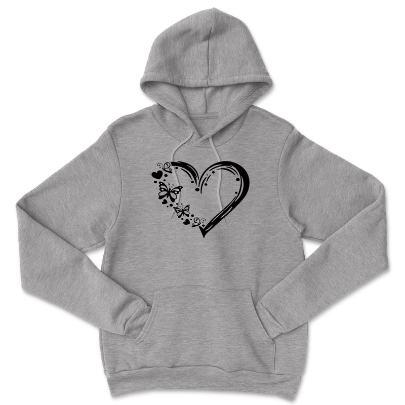 Women Butterfly Heart Hoodie Gift for Valentines Day Funny Long Sleeve Sweatshirt