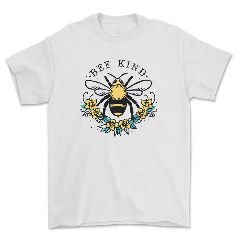 Bee Kind Floral Shirt Inspirational Positive Quote Mom Flower Graphic T-Shirt