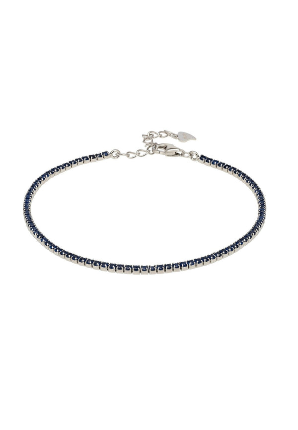 Tennis Bracelet Silver Sapphire Blue
