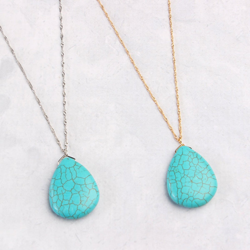 Hdn1561 - Turquoise Pendant Necklace