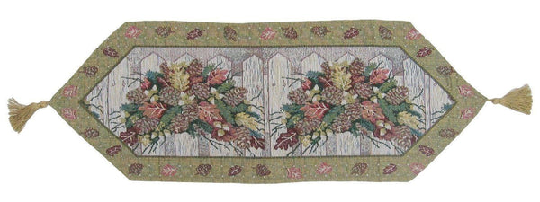 DaDa Bedding Set of Three Christmas Fiesta Floral Beige Tapestry Table Runners - 3-Pieces