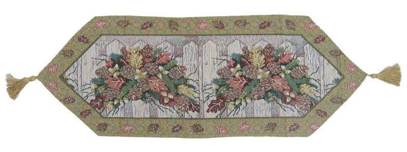 DaDa Bedding Set of Three Christmas Fiesta Floral Beige Tapestry Table Runners - 3-Pieces