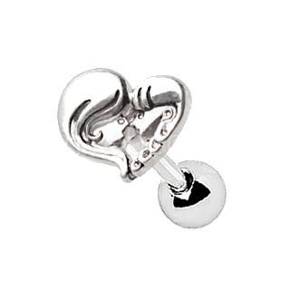 316L Stainless Steel Mother Daughter Heart Cartilage Earring
