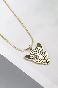 Golden Leopard Pendant Necklace