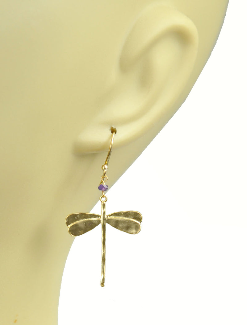Dragonfly Amethyst Earrings